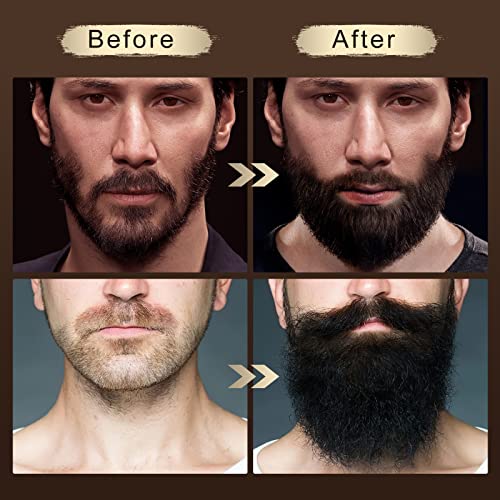 POP MODERN.C Beard Growth Kit Beard Grooming Kit 6pcs Beard Wash Shampoo Beard Oil Beard Balm Beard Comb Brush Scissors