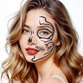 Skeleton Face Stickers with Gems Halloween Makeup