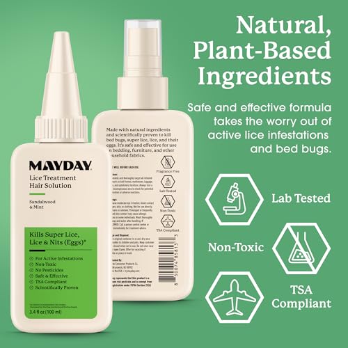 MAYDAY Treatment & Home Defense Kit: Bed & Furniture Spray + Lice Treatment + Comb