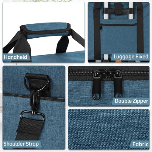 Extra Large Makeup Case with 4 Removable Pouches, Professional Make up Train Case,Travel Cosmetic Bag for Makeup Artist with Shoulder Strap and Handle £¨Blue£©£¨Bag only£©