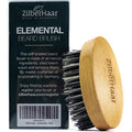 ZilberHaar - Elemental Beard Brush for Men and Mustache Brush - Stiff Natural Bristles and Beech wood - 100% Animal free - Made in Europe - 3 inches long