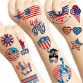 100 Pc Patriotic Temporary Tattoos - 9 Sheets 4th of July USA Flag