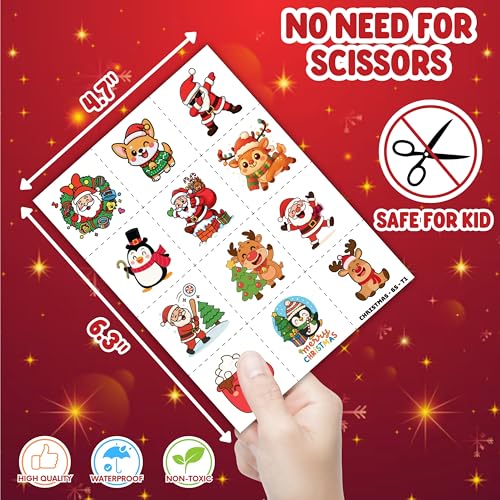 Christmas Party Set 144PCS: 72 Temporary Tattoos & 72 Slap Bracelets