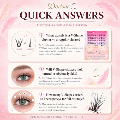 Pre-Glued Y-Shape Lash Clusters 9-16mm D Curl Self Adhesive