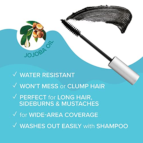 Red by Kiss Dark Brown Root Touch Up Mascara - Waterproof Gray Concealer for Hair & Beard