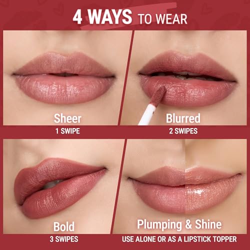 exmiloo Mini Lip Tint Stain Set ? 4 Colors Liquid Lip Stain Kit for Matte & Glossy Finish, Lightweight Lip and Cheek Tint for Women and Girls, Vegan & Cruelty-Free