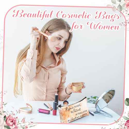 Talltalk 14 Pcs Christian Gifts for Women Religious Makeup Bags Bulk Bible Verse Cosmetic Bags Inspirational Pencil Pouch for Travel Office Gifts Supplies(Vibrant)