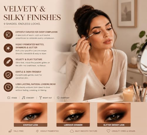 Océane Neutral Eyeshadow Palette 9 Colors | Vegan & Cruelty-Free
