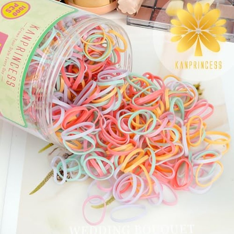 1000 Pcs Mini Hair Rubber Bands - Soft Elastic Ties for Kids & Adults