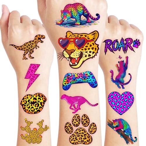 96 PC Cheetah Print Temporary Tattoos for Kids