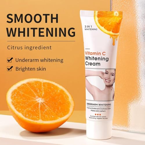Crema para Aclarar las Axilas y Partes Intimas, Eliminador de Manchas Oscuras para la Cara, Crema Aclaradora para ?reas ?ntimas, Cuello, Axilas, Codos, Muslos Internos y Rodillas