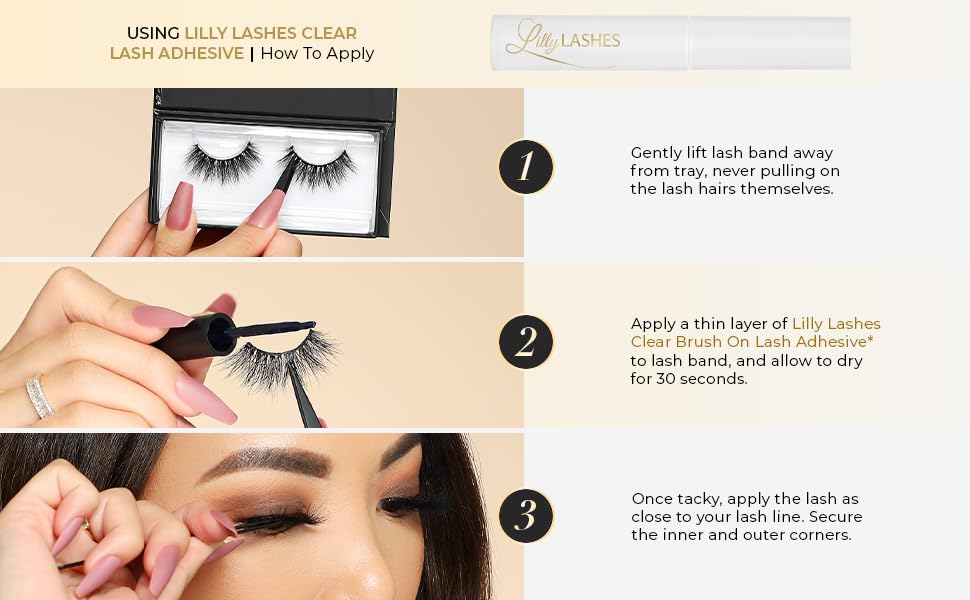 Lilly Lashes 3D NYC Faux Mink Strip Lashes, False Eyelashes Dramatic Look, Reusable False Lashes, Fake Lashes Pack, Lash Strips with Luxury Silk Like Fibers, No Lash Glue Included