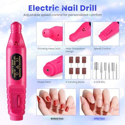 Acrylic Nail Kit for Beginners with UV Light & Practice Finger