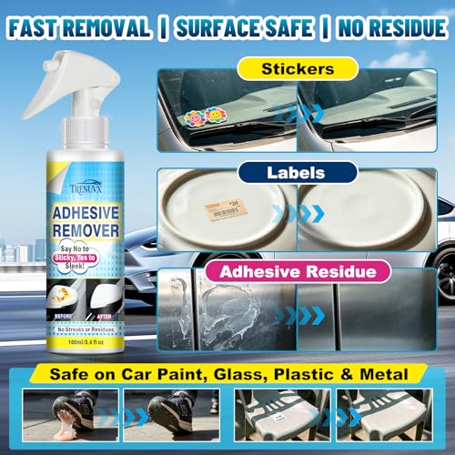 Car Adhesive Remover Spray - Safe for Paint, Glass & Metal