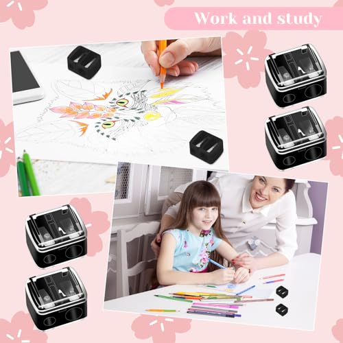 5-Pack Dual-Hole Cosmetic Pencil Sharpener for Eyeliner & Lip Pencils
