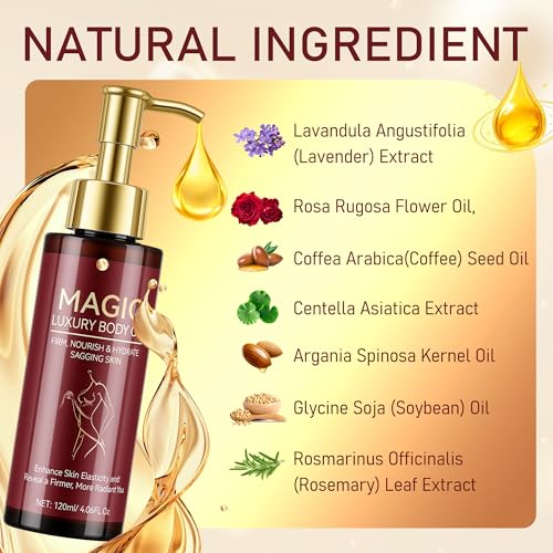 Body Firming Oil ? Nourishing & Hydrating Dry Oil with Vitamin E & Natural Oils, Fast-Absorbing Serum for Crepe Skin, Helps Improve Elasticity & Smooth Skin Appearance, Full Body Care, 120ML