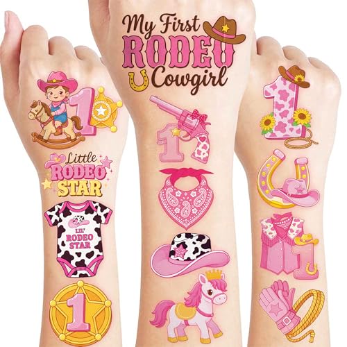 96 PCS Cowgirl Western Temporary Tattoos for Kids Party