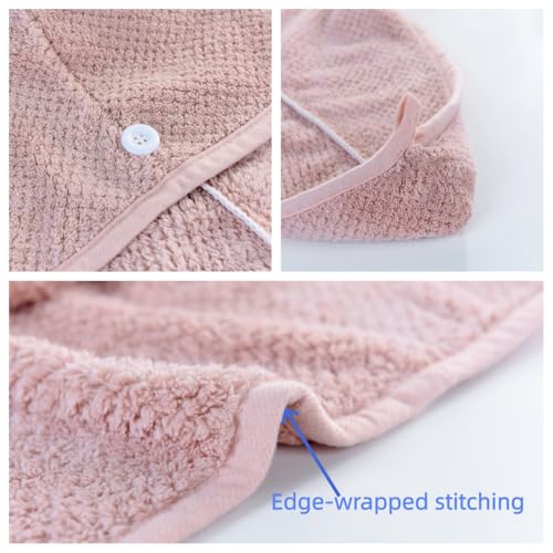 2 Pack Microfiber Hair Towel Wrap - Quick Dry