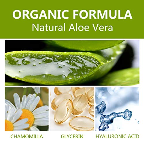 benatu Aloe Vera Gel for Face and Hair, 100% Pure Cold Pressed, Natural Facial Moisturizer for Sunburn Relief, Ance, Skin Care (8.45 fl oz)