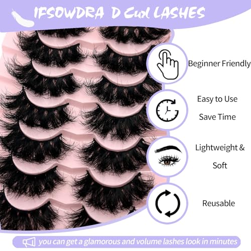 Dramatic Lashes Mink Long 20mm 25mm Faux Mink False Strip Lashes Wispy Flase Eyelashes Natural Look D Curl Volume Full Eyelashes Pack