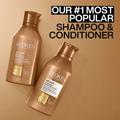 Redken All Soft Conditioner | For Dry / Brittle Hair | Moisturizes & Provides Intense Softness | With Argan Oil | 10.1 Fl Oz