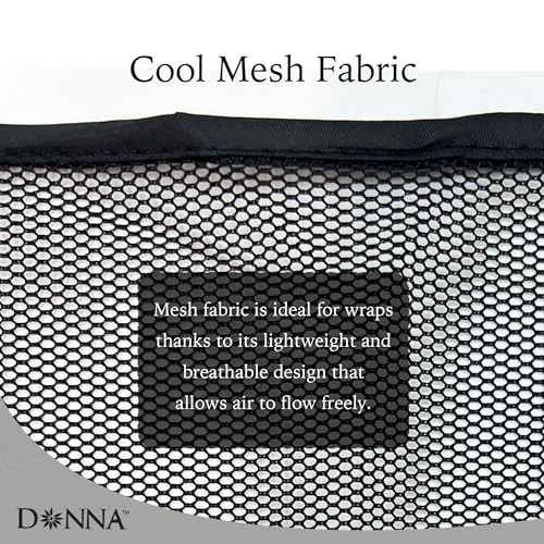 DONNA Black Mesh Hair Wrap for Women - Breathable, Adjustable Sleep & Daily Cap