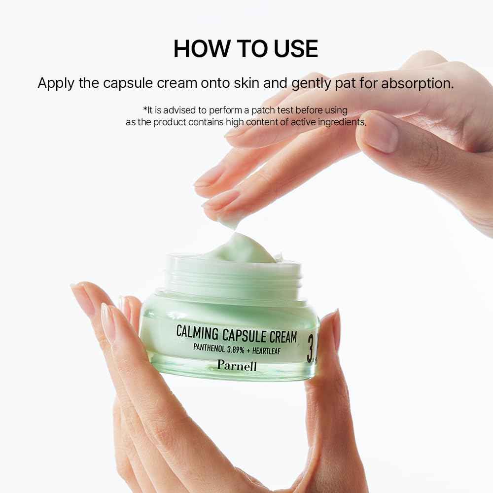 Parnell Panthenol 3.89% | 50ml / 1.69 fl.oz. | Heartleaf Calming Capsule Cream, Acne soothing cream, korea skin care, korea beauty