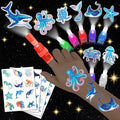 72 PCS Ocean Sea Party Favors ? 48 PCS Luminous Tattoos & 24 PCS LED Finger Lights Combo ? Birthday Goodie Bag Fillers, Party Supplies, Gifts Light Up Toys Glow In The Dark for Boys and Girls