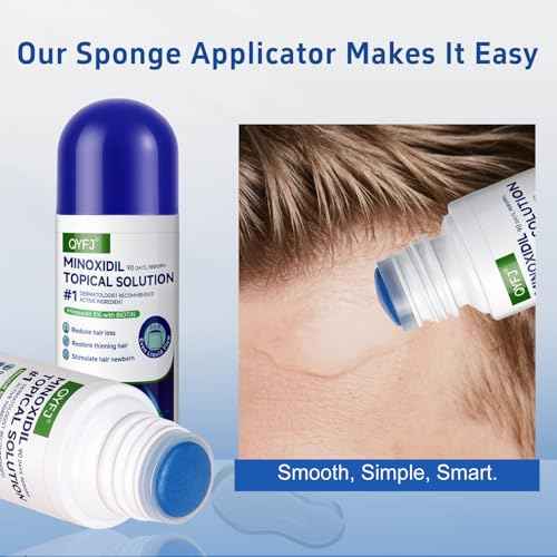 blue 5% minoxidil hair growth Serum for women & men with biotin - with sponge applicator for thinning hair & receding hairline 8-month supply-6pcs Packs 2.71 fl oz per bottle