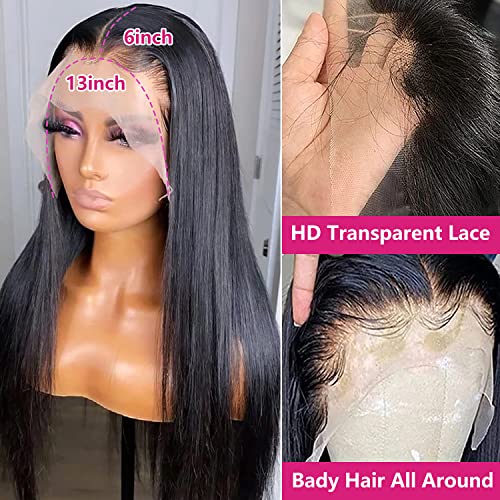30-Inch Straight Lace Front Wig - 200% Density Human Hair