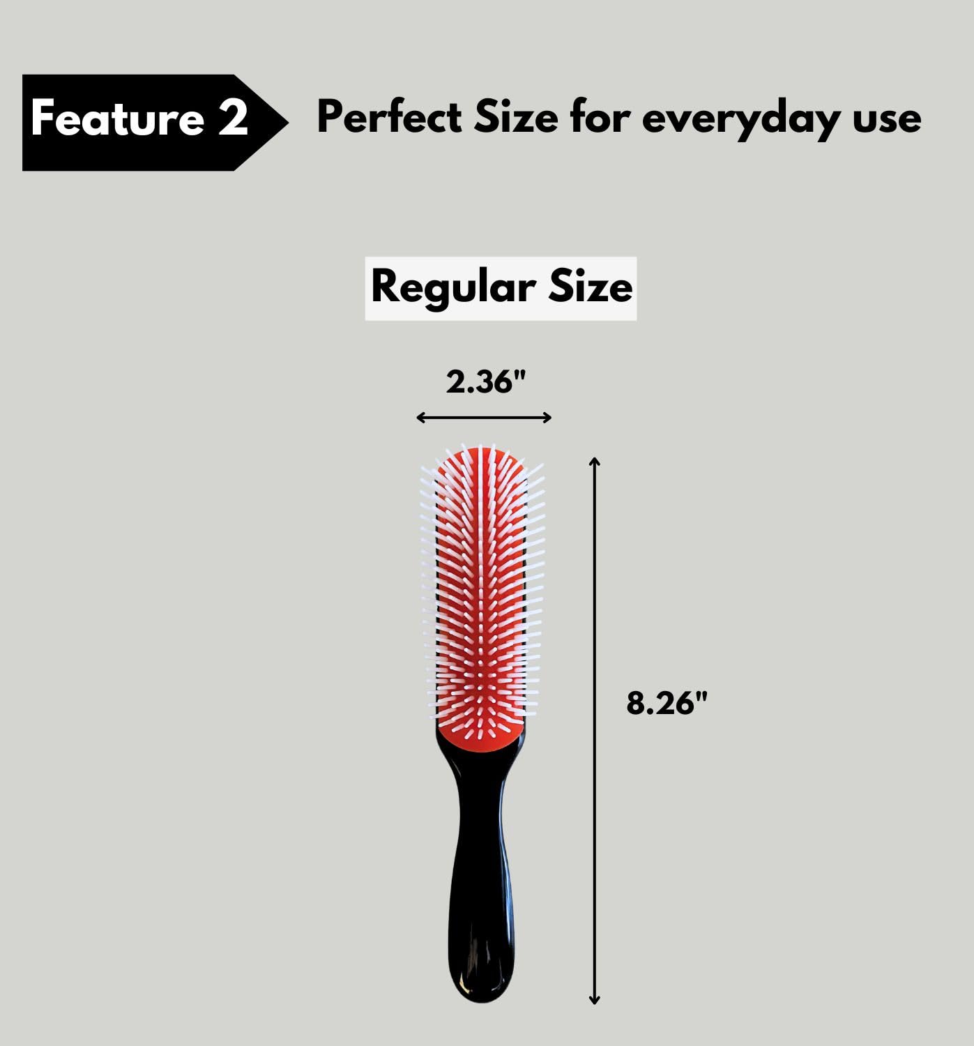 MDSTYLE Hair Brush for Curly, Thick, Wavy and Coily Hair - Curl Defining, Detangling, Styling, Blowdrying, Shaping - 9 Row Detangler Brush for Women and Men - Dry or Wet (Black Regular 2pcs)