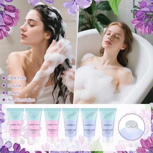 Travel Body Wash and Shampoo Bulk 0.7fl Oz,Travel Size Shower Gel Set,Small Mini Body Wash Bulk,Shampoo Mini,Hotel Supplies for Guests Vacation Homeless Hotel (pack of 20)