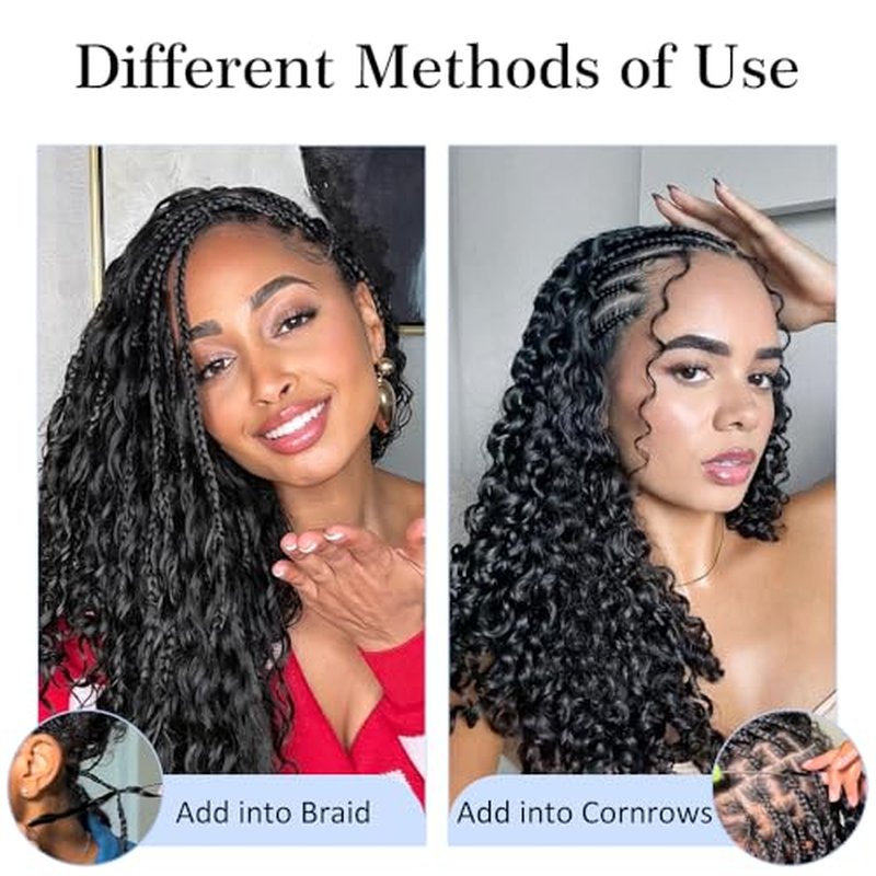 20 Inch Burmese Curly Crochet Hair - 250g Pre-Separated Natural Black
