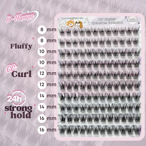 Self Adhesive Eyelash Clusters Kit Wispy Fluffy C Curl
