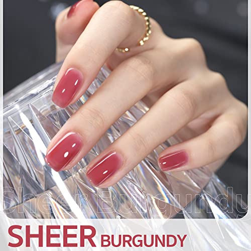 GAOY Sheer Nude Gel Nail Polish 16ml UV Light Cure for Nail Art DIY