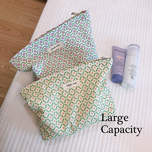 STARDW Floral Makeup Bag - Cute Large Capacity Cosmetic Pouch