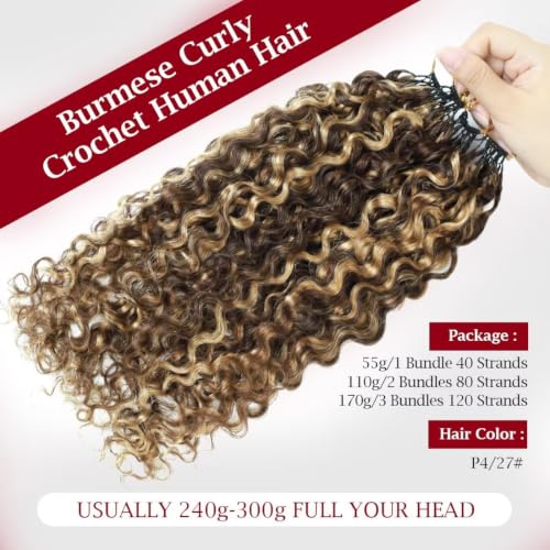 Miracle Invisible Knots Crochet Hair 14" 55g Human Hair
