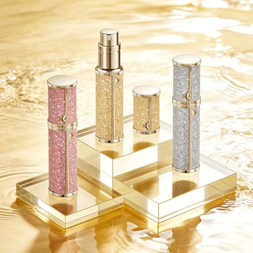 Travel Perfume Bottle Refillable 3PCS, Leak-Proof TSA Perfume Travel Bottle, Luxury Refillable Perfume Atomizer Portable Perfume Sprayer for Women & Men