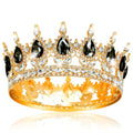 Gold Crystal Queen Crown Tiara with Rhinestones