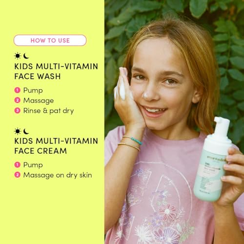 Evereden Kids Happy Face Duo Melon Juice and Lip Balm - Multi-Vitamin Kids Face Wash, Face Cream and Lip Balm Set - Clean & Vegan Skin Care for 3+