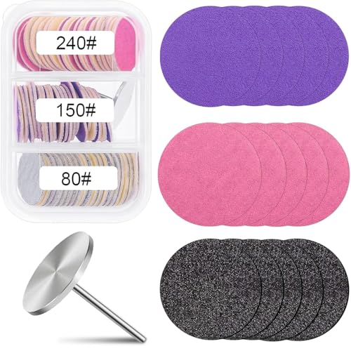 80pcs Sanding Discs Set with Metal Drill Bit - 25mm Grits for Nail Care