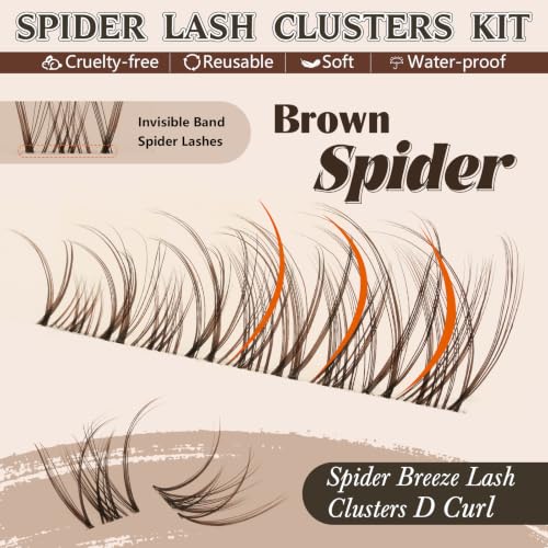 Brown Spider Lash Clusters Kit with White Glue - DIY Extensions