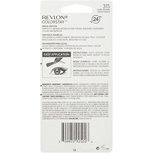 Revlon ColorStay Brow Crayon, Dark Brown