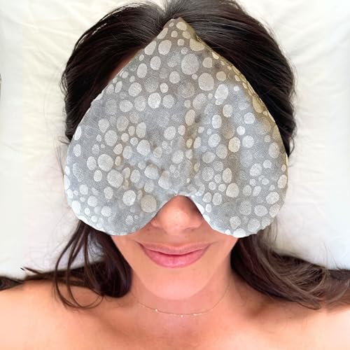 Weighted Heart Eye Pillow with Organic Lavender & Flaxseed ? Relaxation Gift for Women, Meditation Tool, Mindful Rest, Cooling Eye Mask, Wellness Self-Care Kit