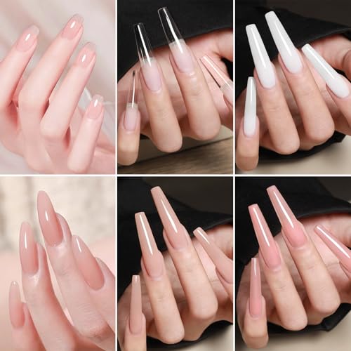 SUTOKAKA 4 Colors Builder Gel for Nails with Nail Forms Dual-Ended