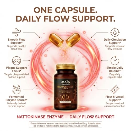 Maia Nattokinase 5000 FU - Vegan Enzyme Supplement for Heart Health