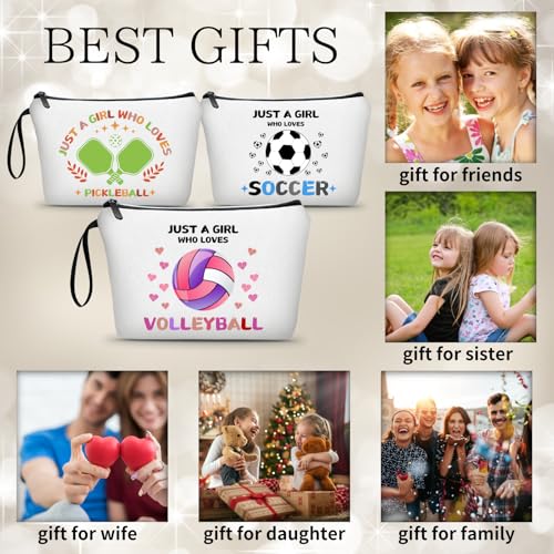 Volleyball Cosmetic Makeup Bag for Teen Girls | Canvas Pouch