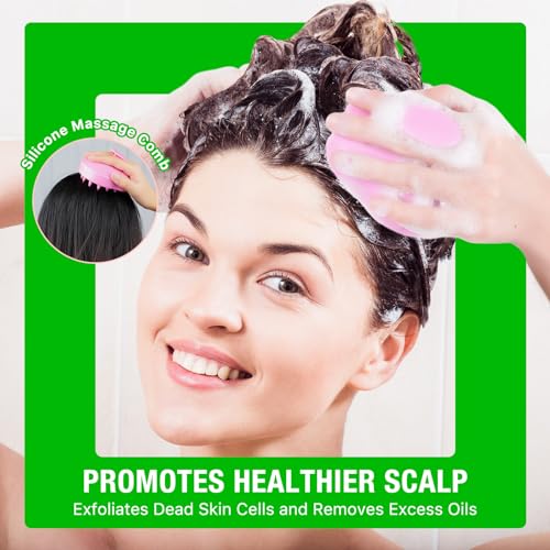 Batana Oil for Hair Growth with Scalp Massager - 100% Pure & Natural Batana Oil from Honduras, Eliminate Hair Split Ends,Enhances Hair & Skin Radiance Nourishment, All Hair Types 2.02 fl oz