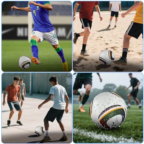 Size 5 Soccer Ball with Pump - Waterproof PU Leather