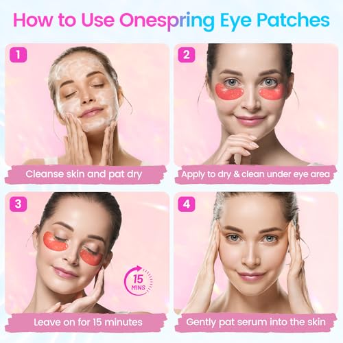 Under Eye Patches (24 Pairs) - Eye Masks for Wrinkles, Puffy Eyes, Dark Circles, Eye Bags, Easter Basket Stuffers, Gifts for Teenage Girls, Under Eye Mask for Refreshing, Revitalizing